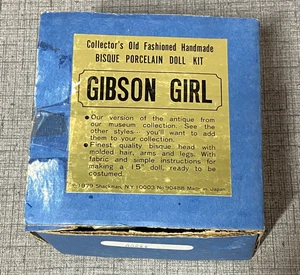 Vintage 1979 Shackman Gibson Mädchen Japan Biskuitporzellan Puppe Bastelset komplett - Bild 1 von 19