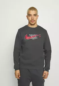 BRAND NEW TAGGED NIKE NSW SWEATER JUMPER TOP PULLOVER CREW FLEECE GREY - Picture 1 of 9