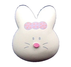 Punze PIN Ostern Vintage HASE HASE Mädchen KOPF mit Schleife Urlaub Brosche - Bild 1 von 2