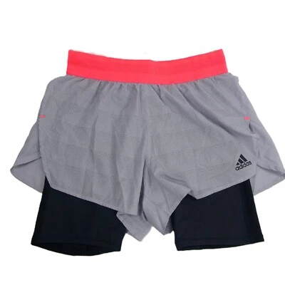 Pantalones Cortos de Entrenamiento Adidas Para Mujer Rosa Gris Negro M 28W RUNNING HEAT RDY Prime Foto 1 de 4