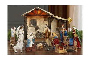16 Pieces Lighted Nativity Sets for Christmas Indoor Deluxe Edition Lighted S... - Picture 1 of 6