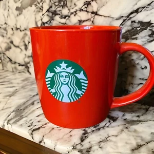 Taza de café Starbucks 2020 cerámica roja clásica con logotipo verde sirena 12 oz. - Imagen 1 de 7
