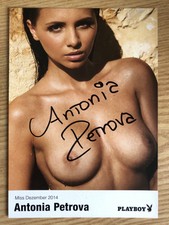 Antonia Petrova Ak Playboy Playmate Cartolina Autografata Originale Firmato