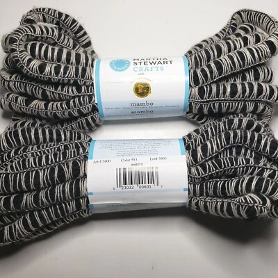 Mambo Yarn Super Bulky 2 Pack Martha Stewart Crafts Zebra Black and White  - Image 1 of 2