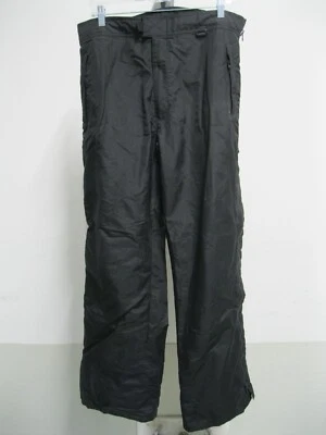 Sportina Mens Ski / Snow Pants Large Black Nylon Full Side Zip Mesh Lined - Image 1 of 4