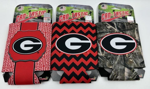 (3) GEORGIA BULLDOGS SOFT FOAM CAN BOTTLE COOZIE KOOZIE COOLER NCAA LICENSED Cover