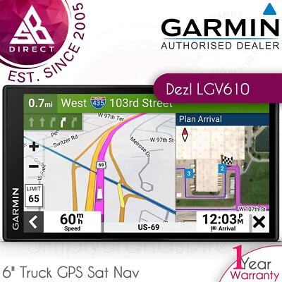 Garmin Dezl LGV610 15.2cm Lastwagen GPS Navigator Sat Nav │ Eu Map │ Live Stau │ - Bild 1 von 4