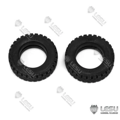 1 Pair Front Wheel Tyre for LESU 1/14 RC Forklift Model Car Parts DIY Truck - Image 1 of 2