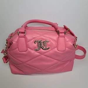 Juicy Couture Bubble Gum Pink Bling Logo Handbag - Picture 1 of 15