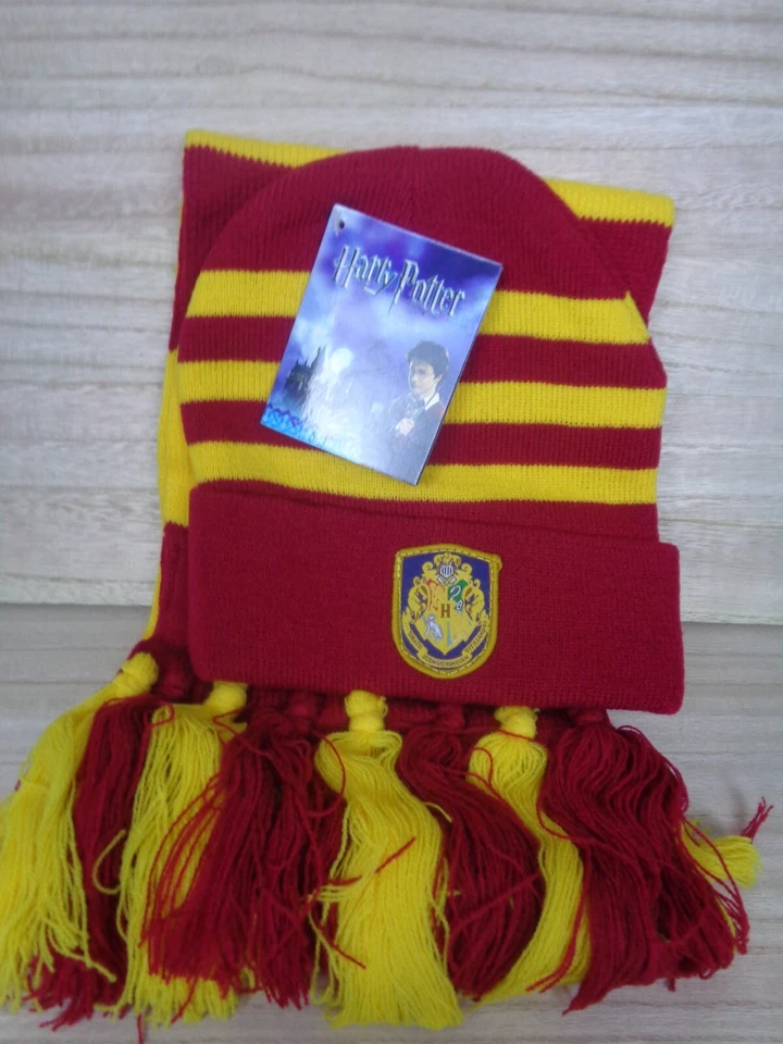 Harry Potter Hogwarts Tejido Gorro Sombrero y Bufanda Conjunto Colores Gryffindor Foto 1 de 4