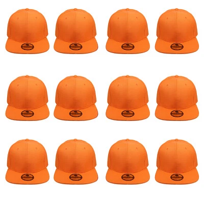 Gorras de béisbol lisas en blanco ala plana ajustable Snapback LOTE AL POR MAYOR 12 un. Foto 1 de 4
