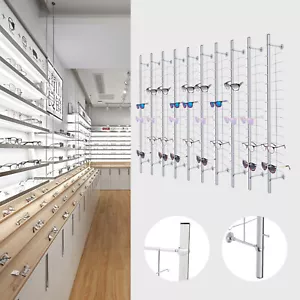 10X Estante de varilla de exhibición de gafas de sol de aluminio montado en la pared marco de almacenamiento + - Imagen 1 de 13