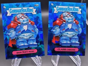 2022 Topps Garbage Pail Kids Sapphire Iron Nat Nerd & Clark Chrome #212 A & B - Picture 1 of 2