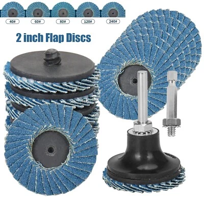 2" Flap Disc Type R Quick Change Disc 40-240 Grit Surface Grinding Sanding Pad - Image 1 of 4