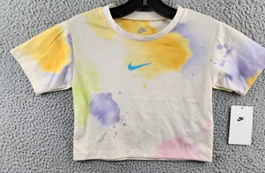 Nike Pre-School Just DIY It Boxy Tee Unisex Kids 4 White Multi Crew Neck - Picture 1 of 14