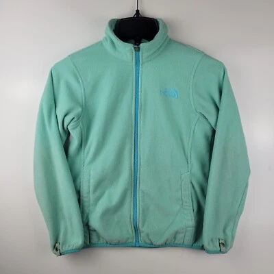 The North Face Girls Jacket M 10/12 Green Full-Zip Sweatshirt | Embroidered Logo - Image 1 of 4