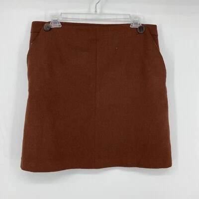 Falda Cynthia Rowley Marrón Mujer Talla 10 Mezcla de Lana Línea de Bolsillo Recta y Lápiz Foto 1 de 3