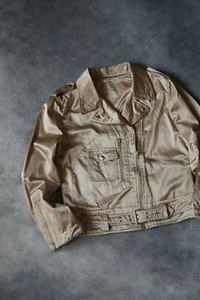 Chaqueta de motociclista Miu Miu Light años 2000 beige vintage mujer talla M - Imagen 1 de 16
