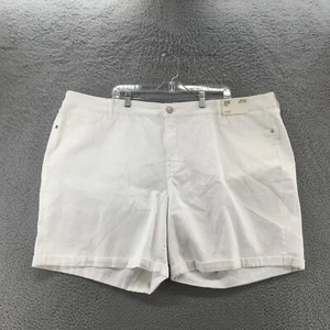 A.N.A A New Approach Mid Rise Midi Denim Short Women 30W White 8 Inch Inseam NEW - Picture 1 of 11
