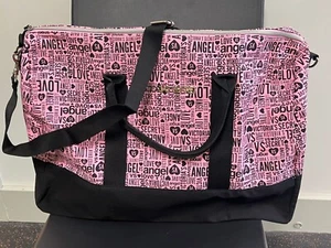 VICTORIA'S SECRET LETTER LOGO PINK BLACK SHOULDER BAG Free Shipping!! - Picture 1 of 5