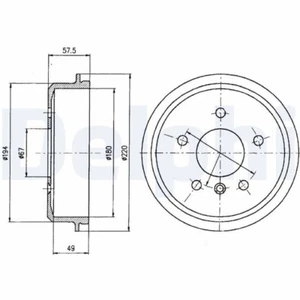 2x DELPHI Bremstrommel Trommeln Trommelbremse Hinten BF395 - Bild 1 von 1