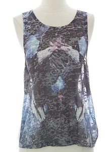 Top smanicato trasparente TOPSHOP donna bianco/multi aquile 04E01C taglia US 4 NUOVO - Foto 1 di 2