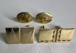 Set 3 gemelli Anson tono oro vintage - Foto 1 di 2