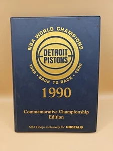 1990 Detroit Pistons NBA WORLD Champions Hoops Unocal Card Set im Binder - Bild 1 von 3