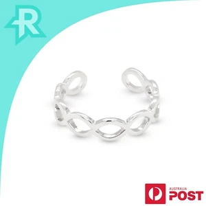 Infinity Continuous Loop Sterling Silver 925 Toe Ring - Bild 1 von 7