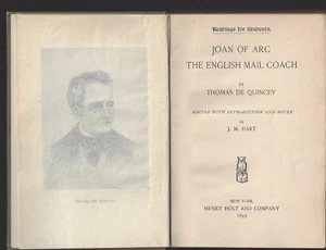 Joan of Arc, The English Mail Coach readings for students Thomas De Quincey 1893 - Imagen 1 de 12