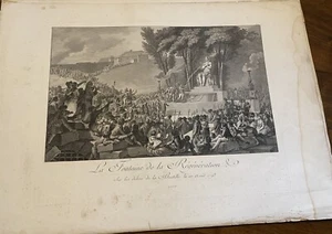 Grande Gravure XIXEME. La Fontaine De La Régénération 1793 - Foto 1 di 4
