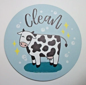 Dishwasher Magnet Clean Dirty Sign COW Design Reversible - Picture 1 of 3