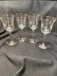 PLATNIUM RIM Dorothy Thorpe style vintage wine glasses - Picture 1 of 6