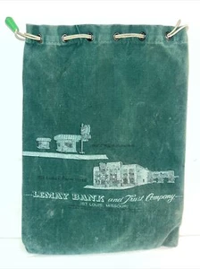Vintage Bank Geld Pfand Beutel Canvas Kordelzug Tasche Lemay Bank & Trust St Louis - Bild 1 von 6