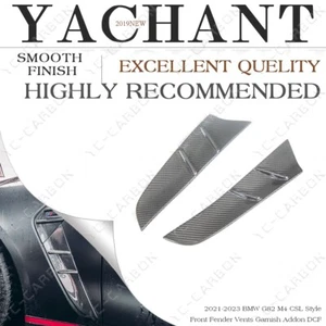 DRY CARBON Kit For 21-23 BMW G82 M4 csl-style Front Fender Vents Garnish Addon - Foto 1 di 20