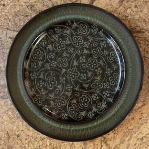 Vintage Franciscan Madeira Dinner Plate Green Band Floral Earthenware 10.5" - Picture 1 of 2