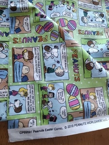 Peanuts Snoopy Charlie Brown Easter Comic Fabric 2 Yards x 44" Easter - Picture 1 of 4