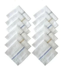 12er Pack Taschentücher Herren weiß uni Taschentücher Taschentuch Baumwolle Taschentuch Tuch - Bild 1 von 3