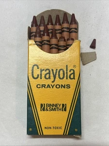 NEW Vintage Crayola Box of 11 Crayons Binney & Smith #836 Burnt Sienna Near Full - Picture 1 of 10