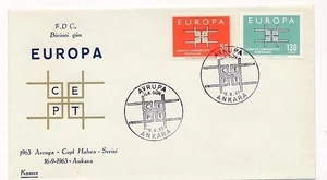 D90028 Europa CEPT 1963 Stylized Links FDC Turkey - Picture 1 of 1