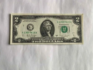 $2 Two Dollar Bill 2017 Series G 13557615 A Real Money US Dollars Paper notes - Picture 1 of 3