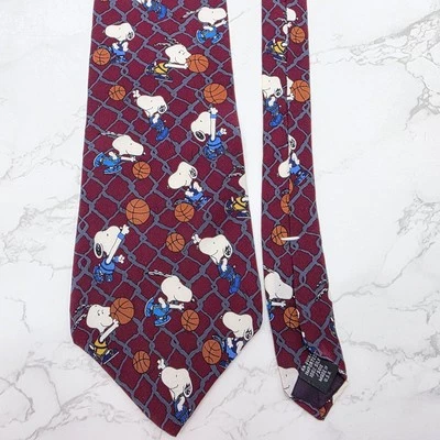 Corbata de Colección Peanuts Snoopy Cuello Hombres Seda Baloncesto Dibujos Animados Beagle EE. UU. Novedad Foto 1 de 4