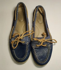 Sperry Top-Sider Women's Blue Firefish Snake Stripe Mesh Boat Shoes Sz 9.5 M - Picture 1 of 4