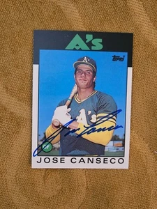 1986 Topps Traded Jose Canseco RC #20T AUTO Oakland A’s AUTOGRAPH ROOKIE BEAUTY - Picture 1 of 9