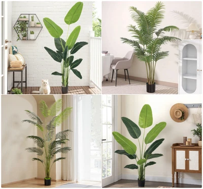 6/7.2ft Tall Faux Palm Tree Real Touch Indoor Plant for Living Room Office Decor - Image 1 of 4