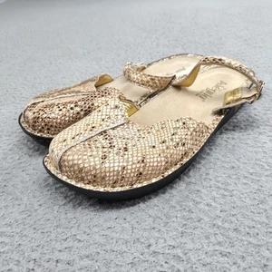 Alegria Shoes Womens Size 41 Wide Gold Snake Print Leather Mary Jane Comfort - Picture 1 of 16