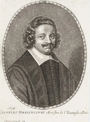 Portrait des Charles Drelincourt, Kupferstich Barock Unbekannt (17.Jhd) - Bild 1 von 4