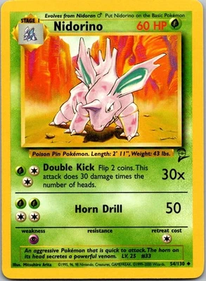 Nidorino 054/130 Base Set 2 Uncommon LP - Image 1 of 2