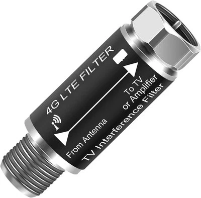 LTE Filter for TV Antenna,Filters 4G 5G Signal Reduces Silver, Black  - Image 1 of 4