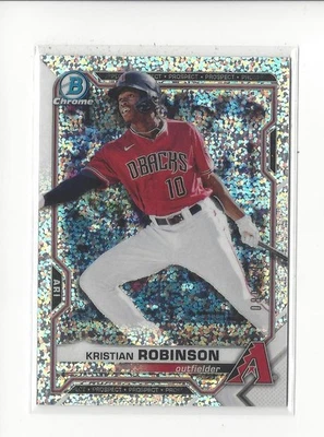 2021 Bowman Chrome Prosp Speckle Refractor #158 Kristian Robinson D-Backs /299 - Image 1 of 2